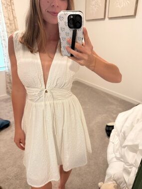 NWT Abercrombie White Mini Tie-Front Dress Small